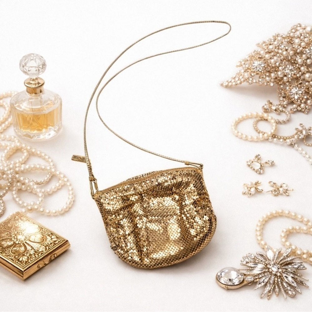 Whiting & Davis Gold Mesh Bag Vintage
